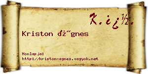 Kriston Ágnes névjegykártya