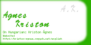 agnes kriston business card